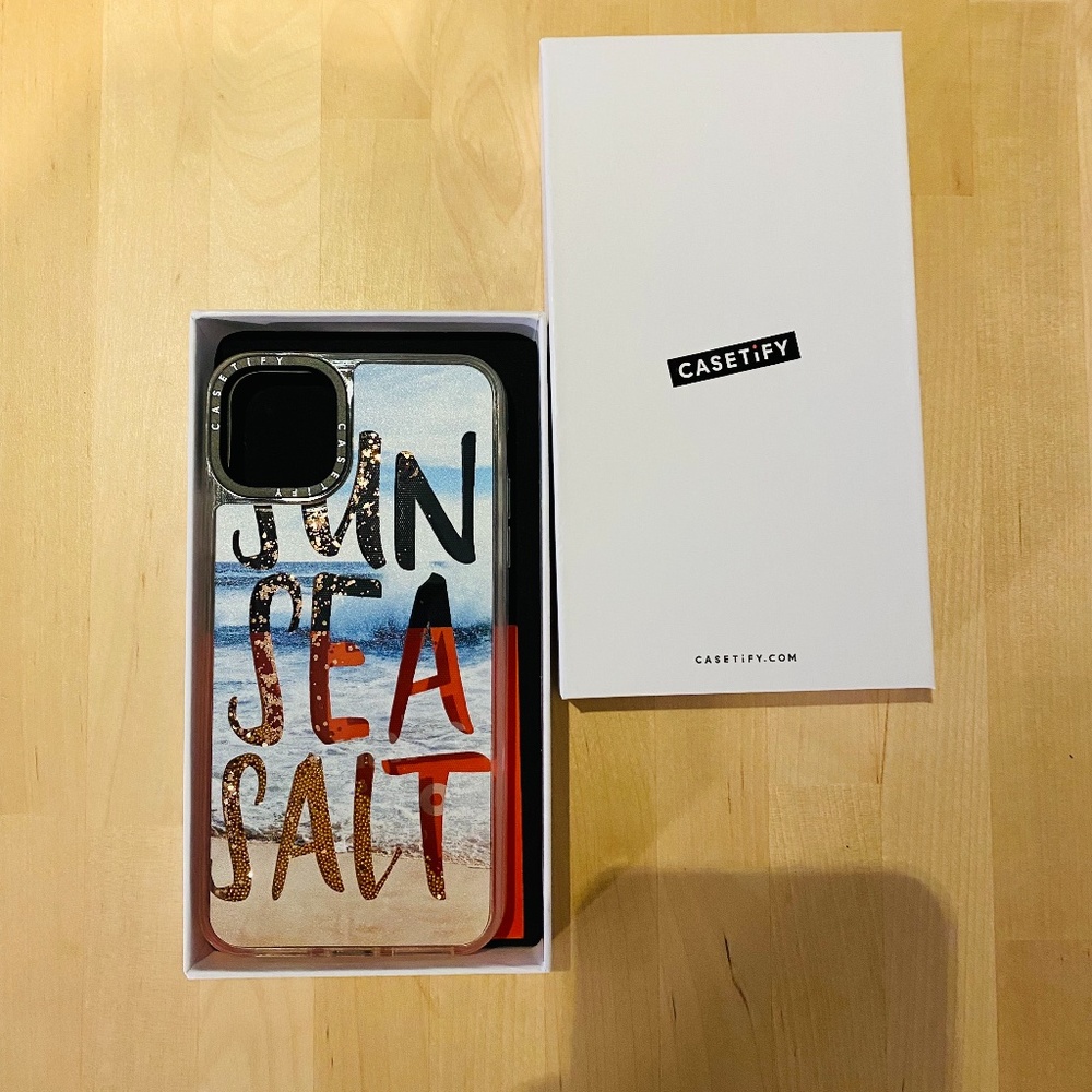 Casetify - iPhone 11 Pro Max Case - "Sun Sea Salt" with glittery like sand